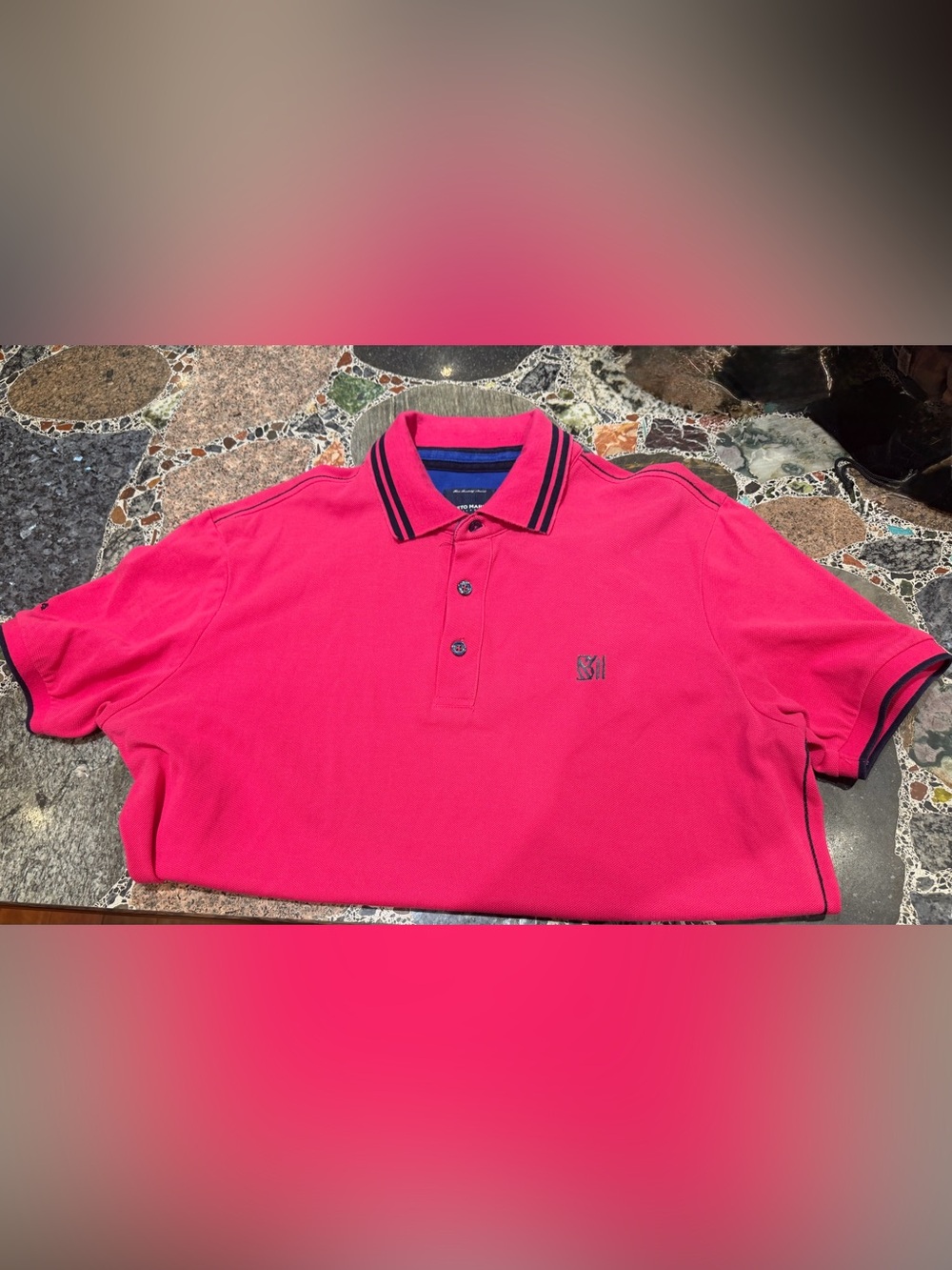Beneto Maretti Men's Polo Shirt Pink Size Medium